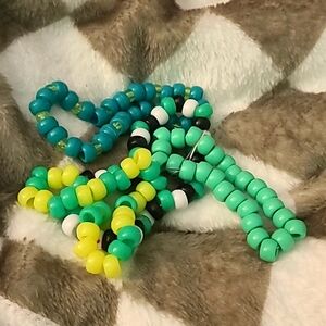 4 green kandi bracelets